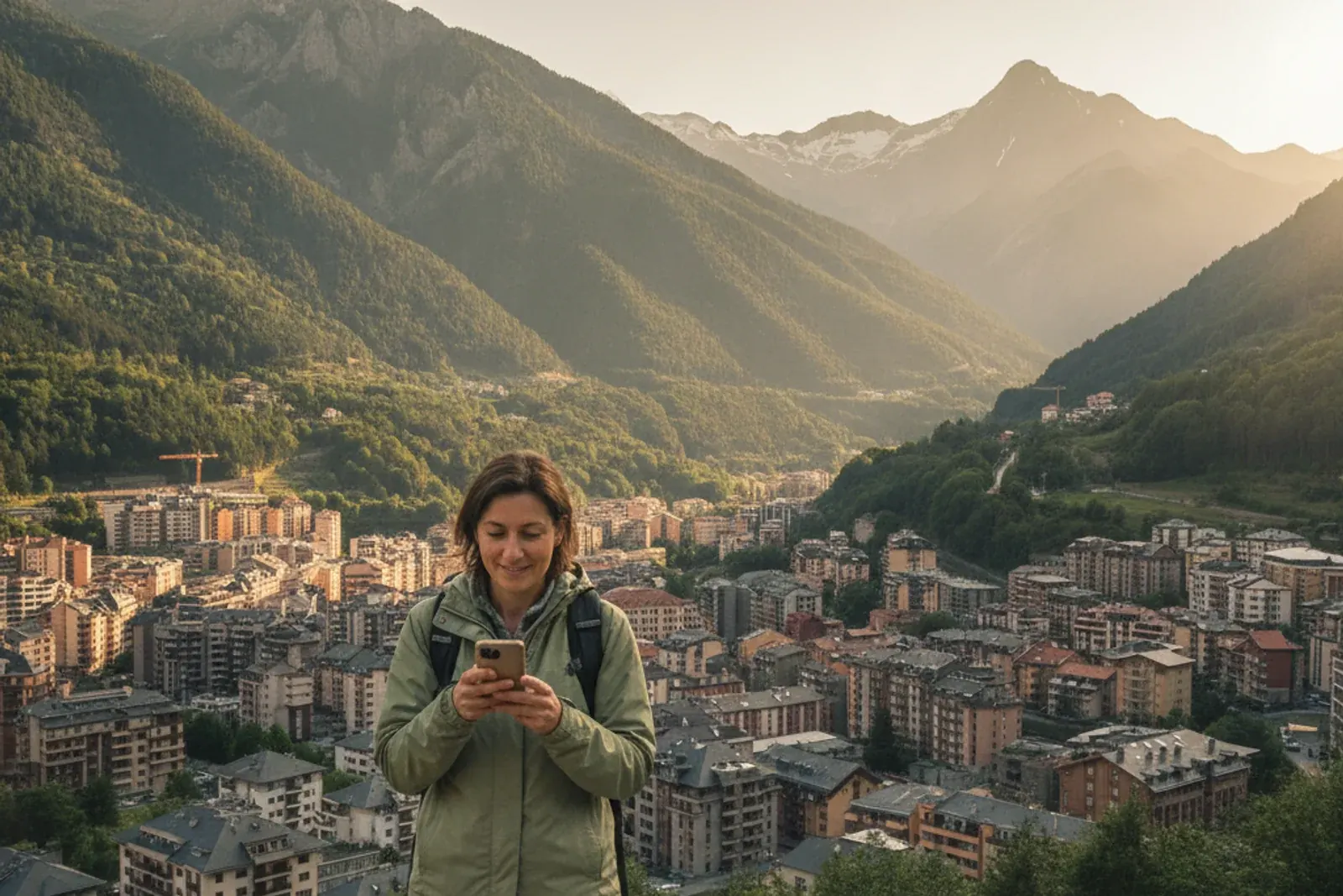 Traveller staying connected in Andorra with an eSIM Andorra travel eSIM